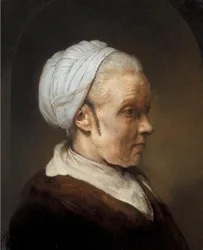 Studie einer alten Frau mit weißer Haube